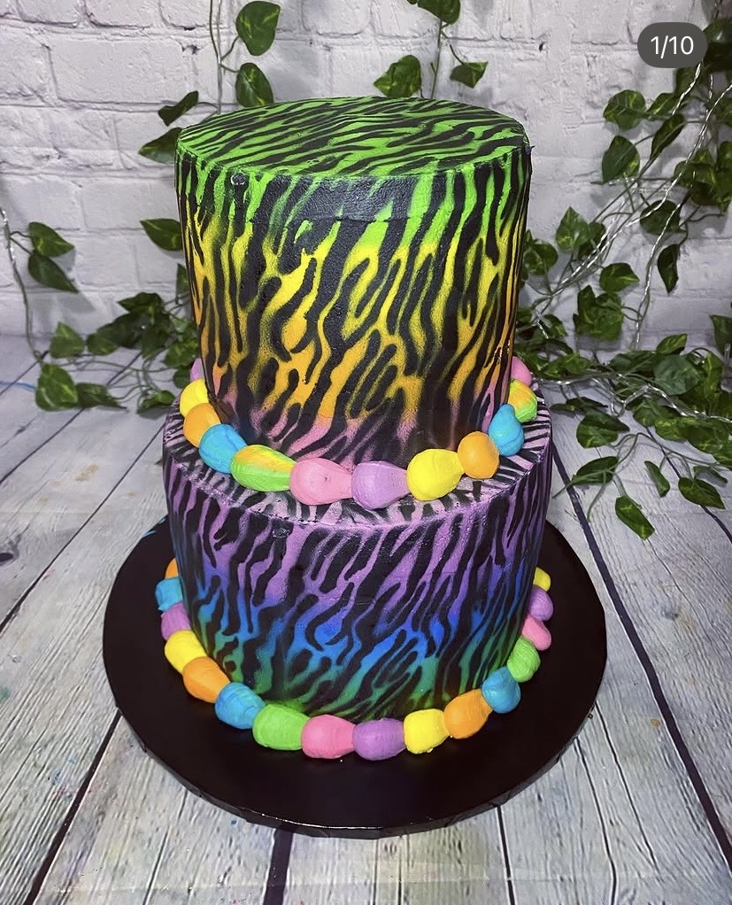 Animal print custom cake by Trista's Treats